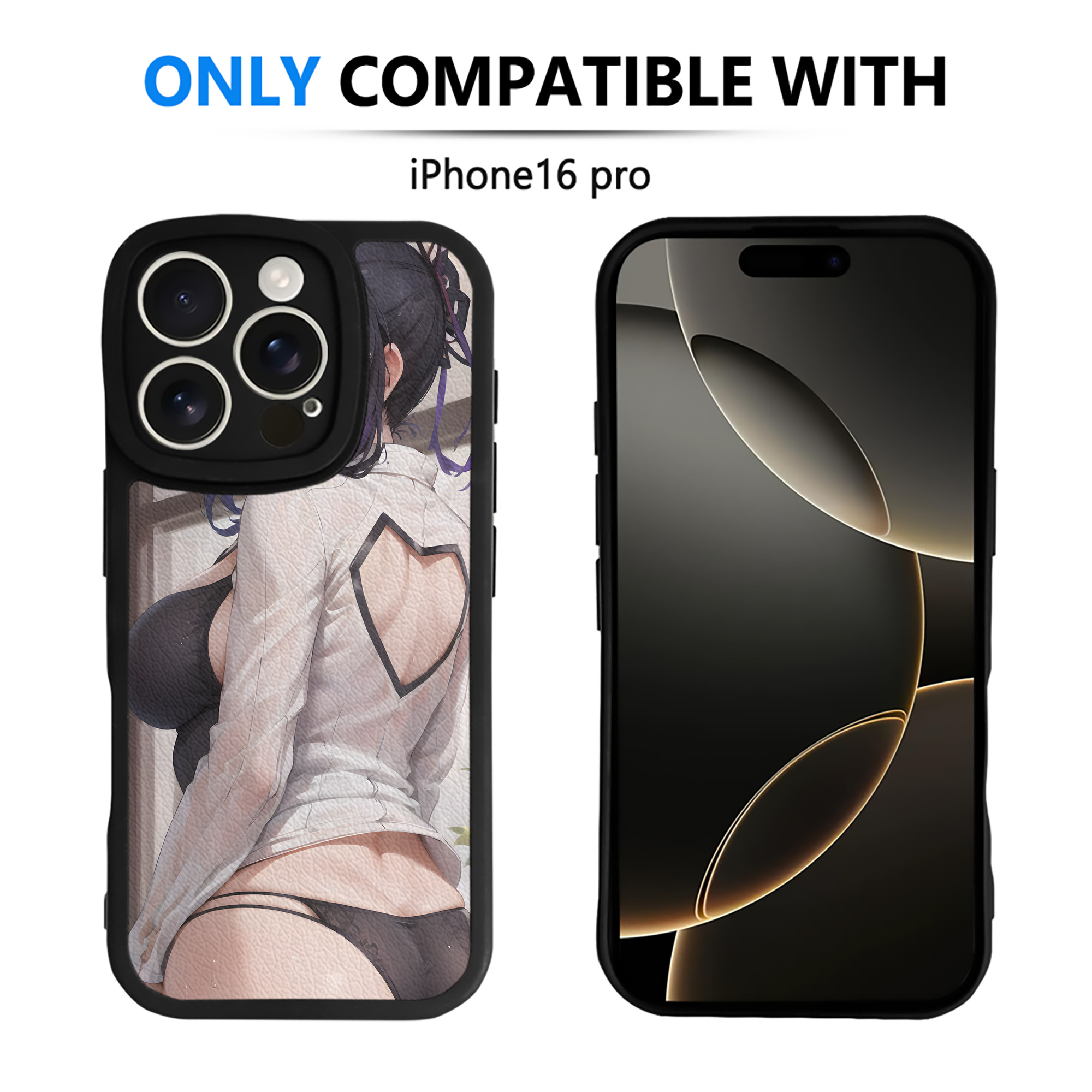 （画像用） 鬼滅の刃（きめつのやいば）蟲柱-胡蝶 しのぶ／こちょう しのぶ Kochou Shinobu 【iPhone 16シリーズ対応】シリコンスマホケース（レザー調） 材質：シリコン